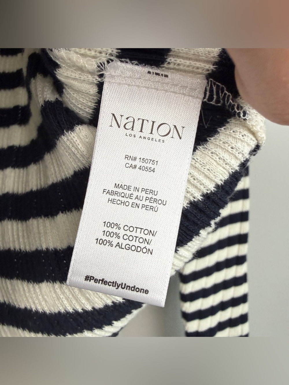 Evereve Nation LTD Thermal Waffle Striped Long Sleeve Top - Picture 8 of 8